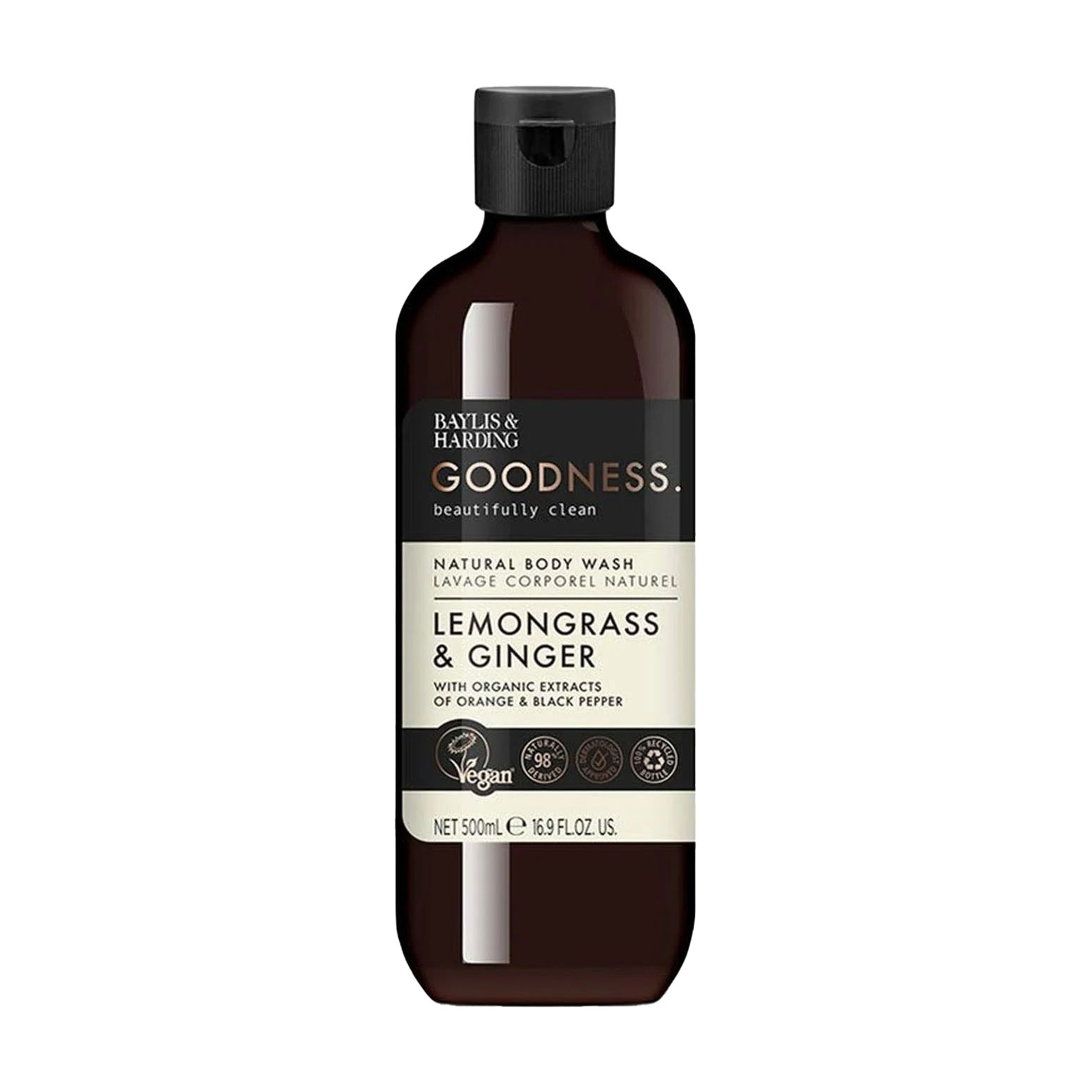 Гель для душу Baylis &amp; Harding Goodness Natural Body Wash, Lemongrass &amp; Ginger, 500 мл